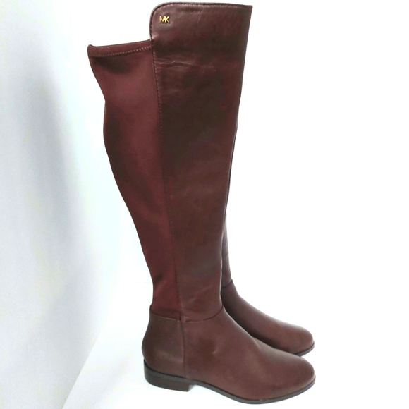 NWOB MICHAEL Michael Kors Bromley Leather Over Knee Riding Boots Sz6.5 Burgandy - Picture 5 of 8